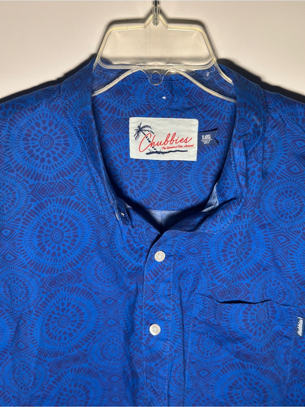 chubbies Royal Blue Geometric Medallion Button-Down Shirt